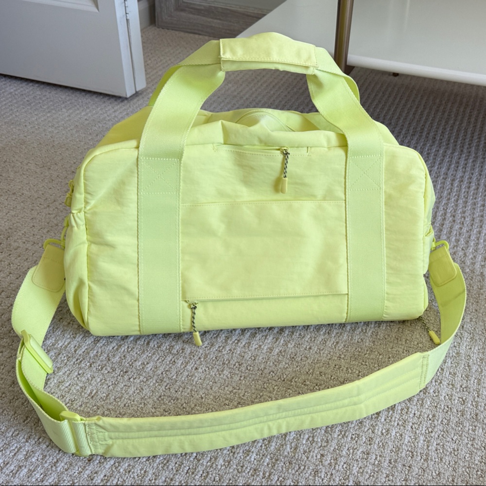 BEIS Neon Yellow Weekender Duffel Bag